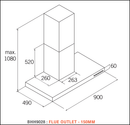 Baumatic European Made Bhh9028 90Cm Stainless Steel Canopy Rangehood Rangehoods