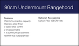 Baumatic Guh90 90Cm Undermount Rangehood - Ex Display Rangehoods