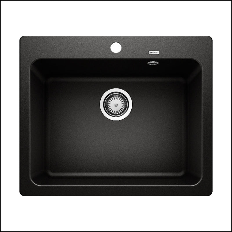 Blanco Naya6Bk5 Super Black Silgranit Single Bowl Top Mount Sink Granite Kitchen Sinks