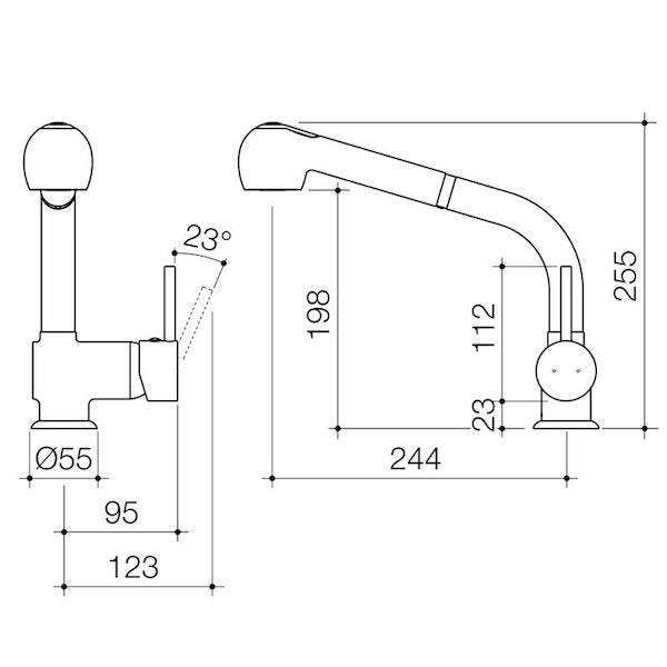 Caroma Cardinal Retractable Dual Spray Sink Mixer Chrome 91101C4A - Special Order