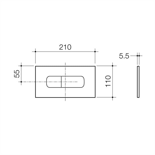 Caroma Invisi Series II Metal Oval Dual Flush Plate & Buttons 237078S 237078C - Special Order