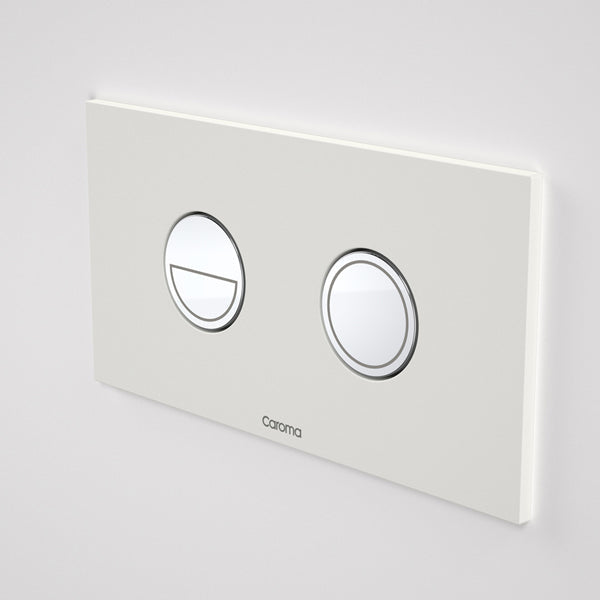 Caroma Invisi Series II Round Dual Flush Metal Plate & Buttons Neutral - White 237088WH - Special Order
