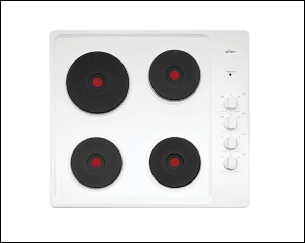 Chef Chs642Wb 60Cm Electric White Cooktop Cooktops
