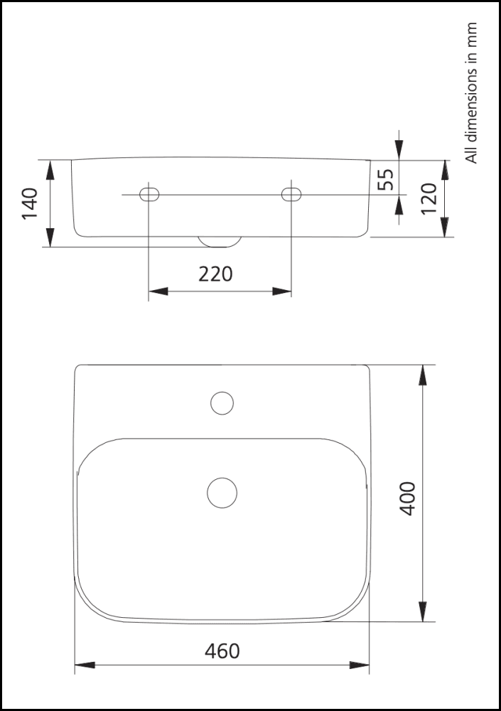 Dublin Du7130D Wall Hung Basin Basins