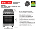 Emilia Em534Gg 53Cm Stainless Steel Italian Made Gas Stove