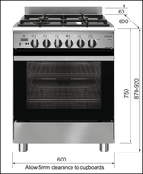 Emilia Em664Gg 60Cm Italian Made Stainless Steel Gas Stove
