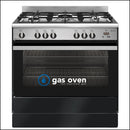 Emilia Em965Ggn 90Cm Black And Stainless Steel Italian Made All Gas Stove