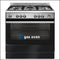 Emilia Em965Ggn 90Cm Black And Stainless Steel Italian Made All Gas Stove