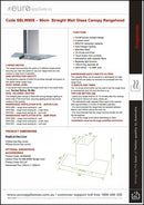 Euro Appliances 90Cm Sblw90S Flat Glass Canopy Range Hood Rangehoods