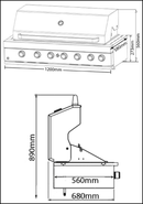 Euro Appliances Eal1200Rbqbssh Dark Stainless Steel 6 Burner Built-In Bbq Built In