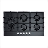Euro Appliances Ect900Gbk 90Cm 5 Burner Gas On Glass Cooktop - Ex Display