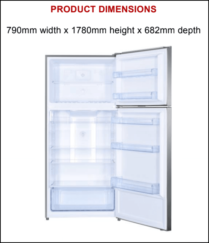 Euro Appliances Ef512Sx 512L Silver Fridge - Seconds Stock Fridges Top Freezer