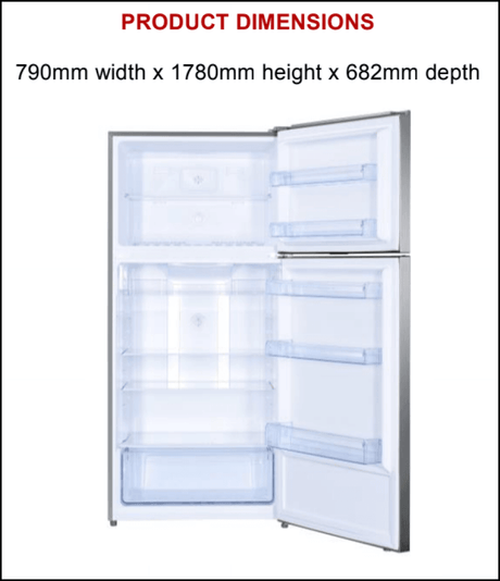 Euro Appliances Ef512Sx 512L Silver Fridge - Seconds Stock Fridges Top Freezer