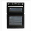 Euro Appliances Eo8060Dbk Black Glass Electric Multifunction Duo Wall Oven Ovens
