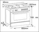 Euro Appliances Ev900Eesx 90Cm Electric Freestanding Oven/Stove Stove