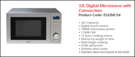 Euro Es32Mcsx 32L Convection Microwave