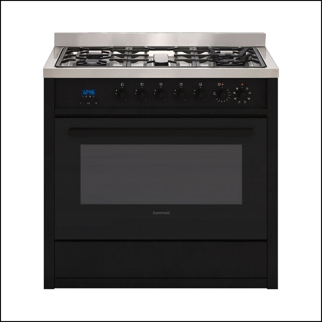 Euromaid Ege9Tbk Matte Black 90Cm Dual Fuel Freestanding Stove Stoves
