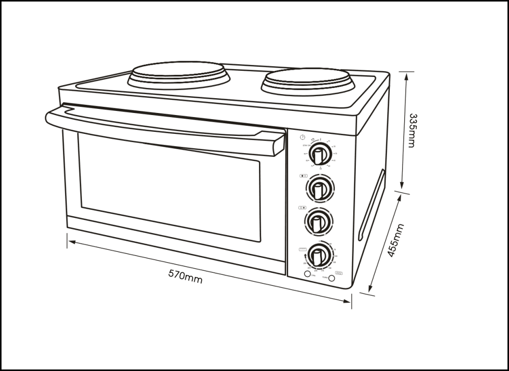 Euromaid MC130T Benchtop Oven with Cooktop SA Appliance Warehouse