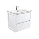 Fienza 750Mm Sc75T Crystal Pure Undermount Stone Top Hampton Wall Hung Vanity Unit White - Special