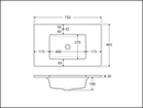 Fienza 750Mm Sc75Zbr Crystal Pure Undermount Stone Top Fingerpull Wall Hung Vanity Unit Right