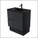 Fienza 750Mm Tclb75Zbkl Dolce Matte Black Satin Vanity On Kickboard Left Drawers - Special Order