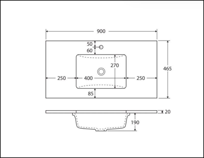 Fienza 900Mm Sc90Sl Crystal Pure Undermount Stone Top Edge Scandi Oak Wall Hung Vanity Unit Left