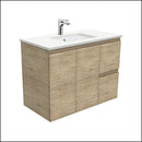 Fienza 900Mm Sc90Sr Crystal Pure Undermount Stone Top Edge Scandi Oak Wall Hung Vanity Unit Right