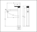 Fienza Axle 231107Gm Gun Metal Tall Basin Mixer Mixers