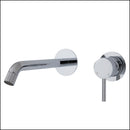 Fienza Axle Wall Basin/Bath Mixer Set Chrome Small Round Plates 200Mm Outlet 231104-200 Bathroom