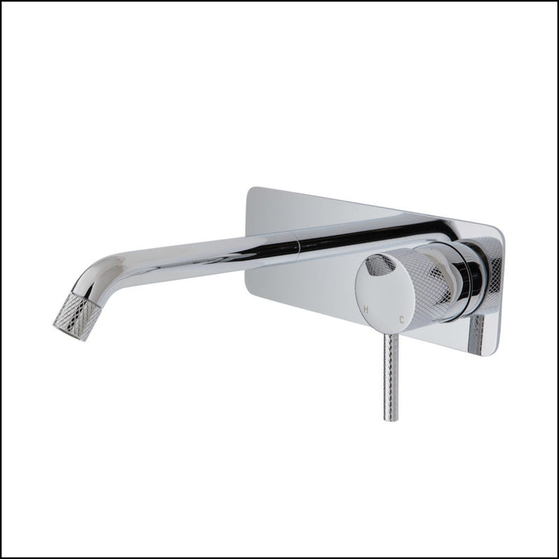 Fienza Axle Wall Basin/Bath Mixer Set Chrome Soft Square Plate 160Mm Outlet 231106 Bathroom Mixers