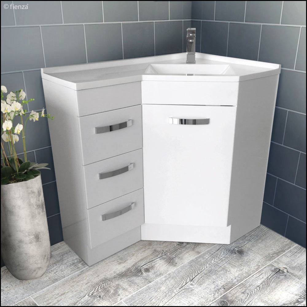 Fienza Corner 600 Pc6060 White Vanity Unit - Special Order Units