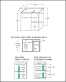 Fienza Crystal Pure 750Mm Sc75Zr Undermount Stone Top Wall Hung Vanity Unit Fingerpull Right Drawers