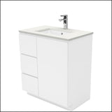 Fienza Crystal Pure Sc75Cl 750Mm Undermount Stone Top Fingerpull Vanity Unit With Kickboard Left