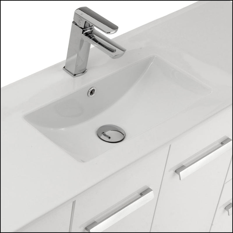 Fienza Delgado 75Dl 750Mm White Wall Hung Vanity Left Drawers - Special Order Units
