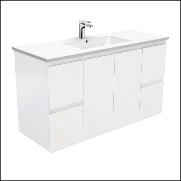 Fienza Dolce 1200Mm Tcl120Z Fingerpull Wall Hung Vanity Satin White - Special Order Units