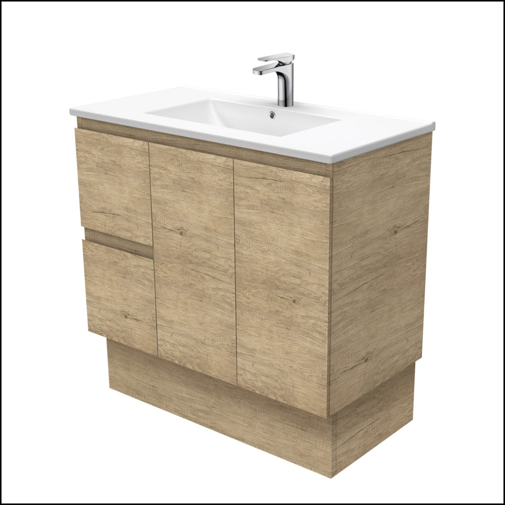 Fienza Dolce Edge Tcl90Skl 900Mm Scandi Oak Vanity With Kickboard Left Drawers - Special Order Units