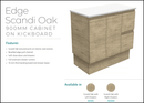 Fienza Dolce Edge Tcl90Skl 900Mm Scandi Oak Vanity With Kickboard Left Drawers - Special Order Units