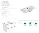 Fienza Dolce Edge Tcl90Xkl 900Mm Industrial Vanity With Kickboard Left Drawers - Special Order Units