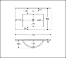 Fienza Dolce Hampton 750Mm Tcl75Tk White Vanity Unit On Kickboard - Special Order Units