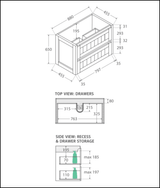 Fienza Dolce Hampton Tcl90T 900Mm White Wall Hung Vanity Unit - Special Order Units