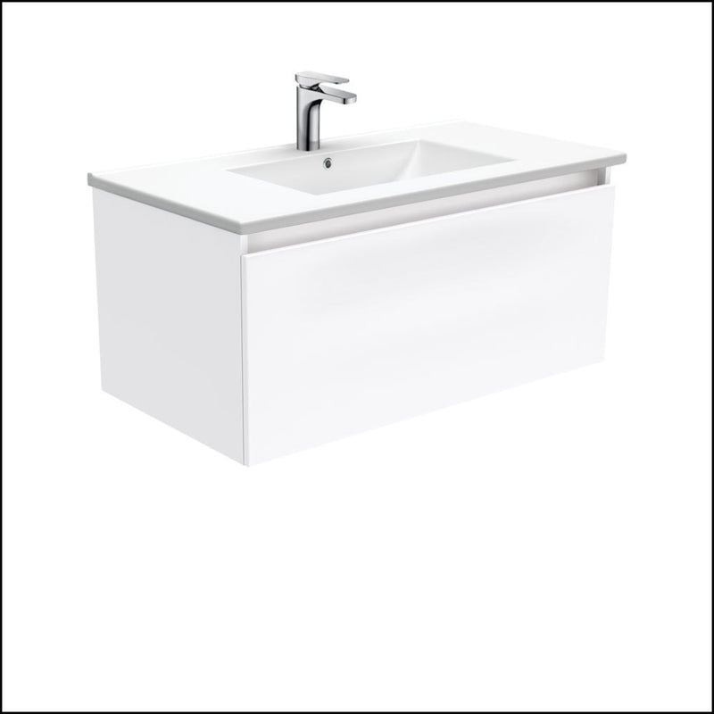 Fienza Dolce Manu Tcl90H 900Mm White Wall Hung Vanity Unit - Special Order Units