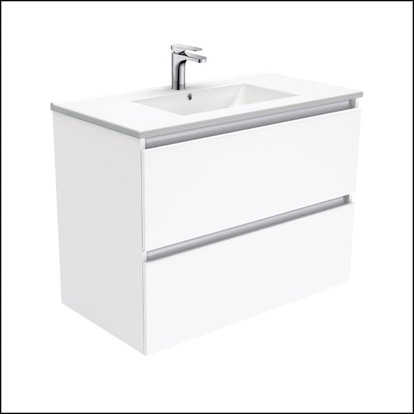 Fienza Dolce Quest Tcl90Q 900Mm White Wall Hung Vanity Unit - Special Order Units