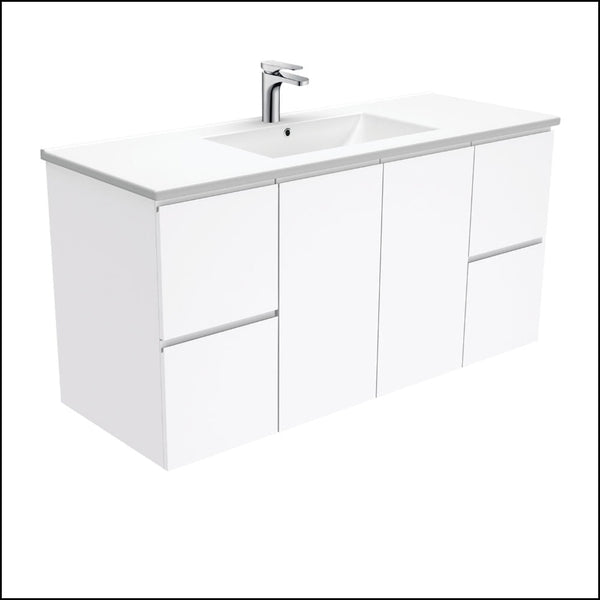 Fienza Dolce Tcl120F 1200Mm Fingerpull Wall Hung Vanity White - Special Order Units