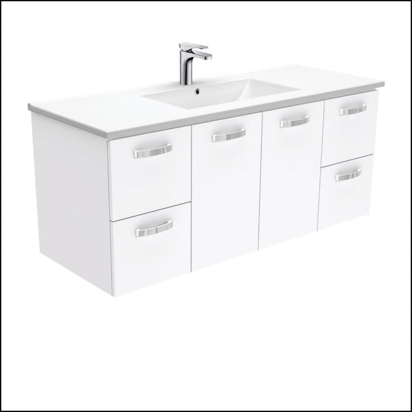 Fienza Dolce Tcl120J 1200Mm Ceramic Wall Hung Vanity With Handles White - Special Order Units