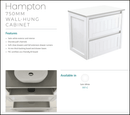 Fienza Dolce Tcl75T Hampton 750Mm Wall Hung Vanity Unit White - Special Order Units