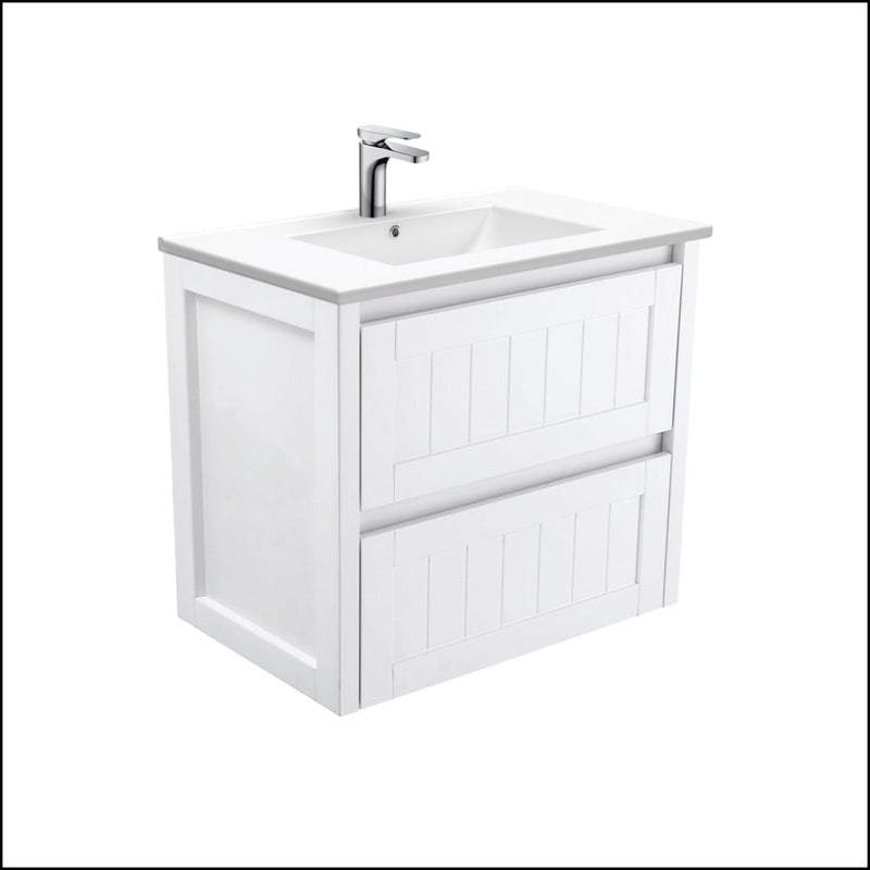 Fienza Dolce Tcl75T Hampton 750Mm Wall Hung Vanity Unit White - Special Order Units