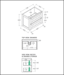 Fienza Dolce Tcl75T Hampton 750Mm Wall Hung Vanity Unit White - Special Order Units