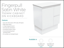 Fienza Dolce Tcl75Zkl Fingerpull Matte White 750Mm Vanity With Kickboard Left Drawers - Special