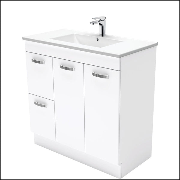 Fienza Dolce Tcl90Nkwl 900Mm White Vanity With Kicker Left Hand Drawer - Special Order Units