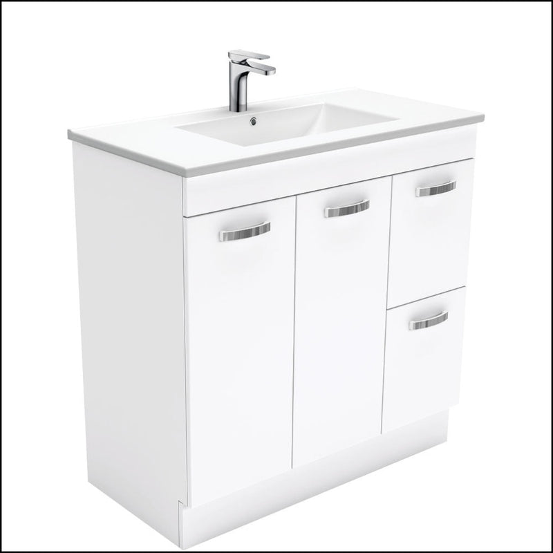 Fienza Dolce Tcl90Nkwr 900Mm White Vanity With Kicker Right Hand Drawer - Special Order Units